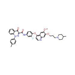 COc1cc2c(Oc3ccc(NC(=O)c4nn(-c5ccc(C)cc5)c5ccccc5c4=O)cc3F)ccnc2cc1OCCCN1CCC(C)CC1 ZINC000096270737