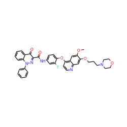 COc1cc2c(Oc3ccc(NC(=O)c4nn(-c5ccccc5)c5ccccc5c4=O)cc3F)ccnc2cc1OCCCN1CCOCC1 ZINC000096270754