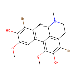 COc1cc2c(c(Br)c1O)C[C@H]1c3c(c(Br)c(O)c(OC)c3-2)CCN1C ZINC000028647495