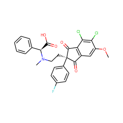 COc1cc2c(c(Cl)c1Cl)C(=O)[C@](CCN(C)[C@H](C(=O)O)c1ccccc1)(c1ccc(F)cc1)C2=O ZINC000028571219