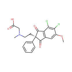 COc1cc2c(c(Cl)c1Cl)C(=O)[C@](CCN(C)CC(=O)O)(c1ccccc1)C2=O ZINC000028571782