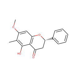 COc1cc2c(c(O)c1C)C(=O)C[C@@H](c1ccccc1)O2 ZINC000001627642