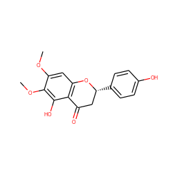 COc1cc2c(c(O)c1OC)C(=O)C[C@@H](c1ccc(O)cc1)O2 ZINC000013704496