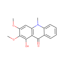 COc1cc2c(c(O)c1OC)c(=O)c1ccccc1n2C ZINC000005783606