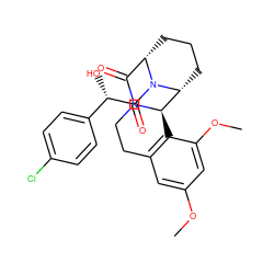 COc1cc2c(c(OC)c1)[C@@H]1[C@H]3CCC[C@@H](C(=O)N1CC2)N3C(=O)[C@@H](O)c1ccc(Cl)cc1 ZINC000169360823