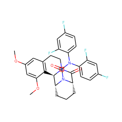 COc1cc2c(c(OC)c1)[C@@H]1[C@H]3CCC[C@@H](C(=O)N1CC2)N3C(=O)N(c1ccc(F)cc1F)c1ccc(F)cc1F ZINC000058662657