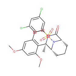 COc1cc2c(c(OC)c1)[C@]1(C)[C@H]3CCC[C@@H](C(=O)N1CC2)N3S(=O)(=O)c1cc(Cl)cc(Cl)c1 ZINC000095603524