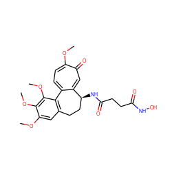 COc1cc2c(c(OC)c1OC)-c1ccc(OC)c(=O)cc1[C@@H](NC(=O)CCC(=O)NO)CC2 ZINC000096270611