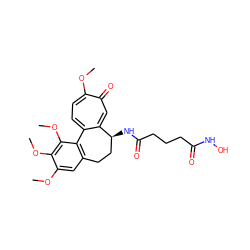 COc1cc2c(c(OC)c1OC)-c1ccc(OC)c(=O)cc1[C@@H](NC(=O)CCCC(=O)NO)CC2 ZINC000096270610