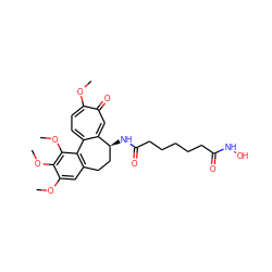 COc1cc2c(c(OC)c1OC)-c1ccc(OC)c(=O)cc1[C@@H](NC(=O)CCCCCC(=O)NO)CC2 ZINC000096270608