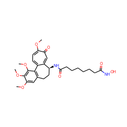 COc1cc2c(c(OC)c1OC)-c1ccc(OC)c(=O)cc1[C@@H](NC(=O)CCCCCCC(=O)NO)CC2 ZINC000096928287