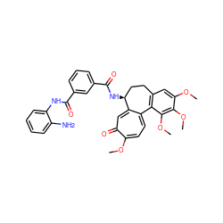 COc1cc2c(c(OC)c1OC)-c1ccc(OC)c(=O)cc1[C@@H](NC(=O)c1cccc(C(=O)Nc3ccccc3N)c1)CC2 ZINC000299864906