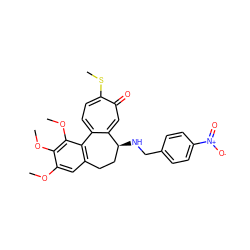 COc1cc2c(c(OC)c1OC)-c1ccc(SC)c(=O)cc1[C@@H](NCc1ccc([N+](=O)[O-])cc1)CC2 ZINC000053084467