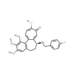 COc1cc2c(c(OC)c1OC)-c1ccc(SC)c(=O)cc1[C@@H](NCc1ccc(F)cc1)CC2 ZINC000001631531