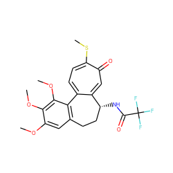 COc1cc2c(c(OC)c1OC)-c1ccc(SC)c(=O)cc1[C@H](NC(=O)C(F)(F)F)CC2 ZINC000001487606