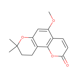 COc1cc2c(c3oc(=O)ccc13)CCC(C)(C)O2 ZINC000169311938