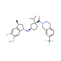 COc1cc2c(cc1Br)[C@@H](C)C[C@@H]2N[C@@H]1CC[C@@](C(=O)N2CCc3ccc(C(F)(F)F)cc3C2)(C(C)C)C1 ZINC000299865956