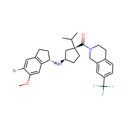 COc1cc2c(cc1Br)CC[C@@H]2N[C@@H]1CC[C@@](C(=O)N2CCc3ccc(C(F)(F)F)cc3C2)(C(C)C)C1 ZINC000299858327