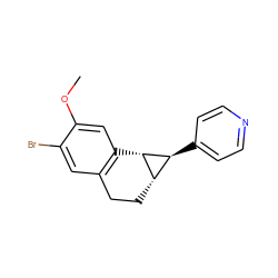 COc1cc2c(cc1Br)CC[C@H]1[C@H](c3ccncc3)[C@@H]21 ZINC000013741596