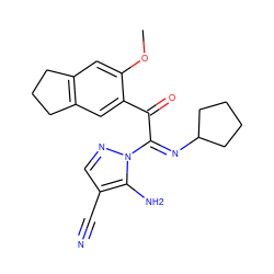 COc1cc2c(cc1C(=O)/C(=N\C1CCCC1)n1ncc(C#N)c1N)CCC2 ZINC000299828787