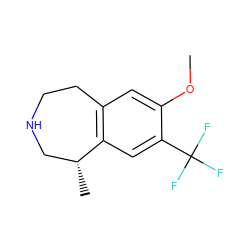 COc1cc2c(cc1C(F)(F)F)[C@H](C)CNCC2 ZINC000028119634