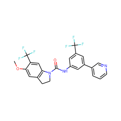 COc1cc2c(cc1C(F)(F)F)N(C(=O)Nc1cc(-c3cccnc3)cc(C(F)(F)F)c1)CC2 ZINC000095555893