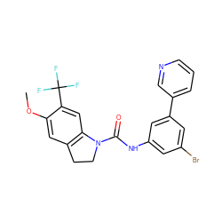 COc1cc2c(cc1C(F)(F)F)N(C(=O)Nc1cc(Br)cc(-c3cccnc3)c1)CC2 ZINC000013806163