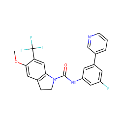 COc1cc2c(cc1C(F)(F)F)N(C(=O)Nc1cc(F)cc(-c3cccnc3)c1)CC2 ZINC000000601841