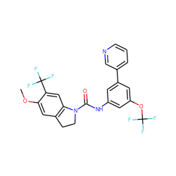 COc1cc2c(cc1C(F)(F)F)N(C(=O)Nc1cc(OC(F)(F)F)cc(-c3cccnc3)c1)CC2 ZINC000045334856