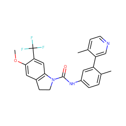 COc1cc2c(cc1C(F)(F)F)N(C(=O)Nc1ccc(C)c(-c3cnccc3C)c1)CC2 ZINC000013806140