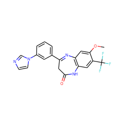 COc1cc2c(cc1C(F)(F)F)NC(=O)CC(c1cccc(-n3ccnc3)c1)=N2 ZINC000103297718