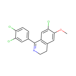 COc1cc2c(cc1Cl)C(c1ccc(Cl)c(Cl)c1)=NCC2 ZINC000049054159