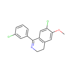 COc1cc2c(cc1Cl)C(c1cccc(Cl)c1)=NCC2 ZINC000049067053