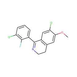 COc1cc2c(cc1Cl)C(c1cccc(Cl)c1F)=NCC2 ZINC000049048862