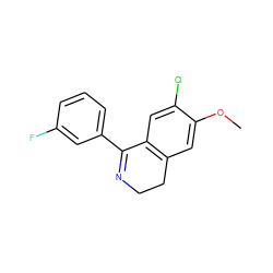 COc1cc2c(cc1Cl)C(c1cccc(F)c1)=NCC2 ZINC000049046840