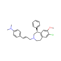 COc1cc2c(cc1Cl)CCN(C/C=C/c1ccc(N(C)C)cc1)C[C@H]2c1ccccc1 ZINC000001541365