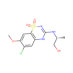 COc1cc2c(cc1Cl)NC(N[C@H](C)CO)=NS2(=O)=O ZINC000073199175