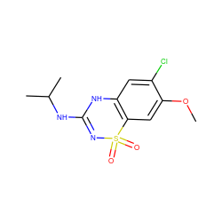 COc1cc2c(cc1Cl)NC(NC(C)C)=NS2(=O)=O ZINC000013648680