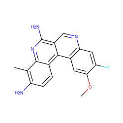 COc1cc2c(cc1F)ncc1c(N)nc3c(C)c(N)ccc3c12 ZINC000014969837