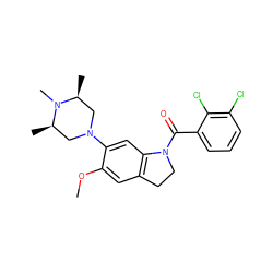 COc1cc2c(cc1N1C[C@H](C)N(C)[C@H](C)C1)N(C(=O)c1cccc(Cl)c1Cl)CC2 ZINC000028522378