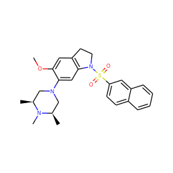 COc1cc2c(cc1N1C[C@H](C)N(C)[C@H](C)C1)N(S(=O)(=O)c1ccc3ccccc3c1)CC2 ZINC000028960695