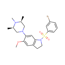 COc1cc2c(cc1N1C[C@H](C)N(C)[C@H](C)C1)N(S(=O)(=O)c1cccc(Br)c1)CC2 ZINC000028960691