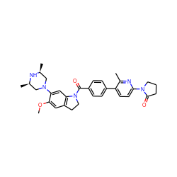 COc1cc2c(cc1N1C[C@H](C)N[C@H](C)C1)N(C(=O)c1ccc(-c3ccc(N4CCCC4=O)nc3C)cc1)CC2 ZINC000008468772