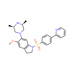 COc1cc2c(cc1N1C[C@H](C)N[C@H](C)C1)N(S(=O)(=O)c1ccc(-c3ccccn3)cc1)CC2 ZINC000028960727