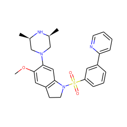 COc1cc2c(cc1N1C[C@H](C)N[C@H](C)C1)N(S(=O)(=O)c1cccc(-c3ccccn3)c1)CC2 ZINC000028960731