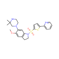 COc1cc2c(cc1N1CCNC(C)(C)C1)N(S(=O)(=O)c1ccc(-c3ccccn3)s1)CC2 ZINC000052637060