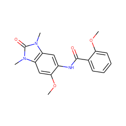 COc1cc2c(cc1NC(=O)c1ccccc1OC)n(C)c(=O)n2C ZINC000020853974