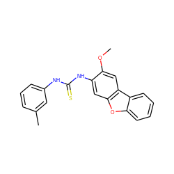 COc1cc2c(cc1NC(=S)Nc1cccc(C)c1)oc1ccccc12 ZINC000013479183