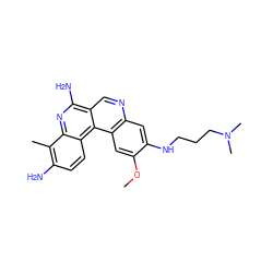 COc1cc2c(cc1NCCCN(C)C)ncc1c(N)nc3c(C)c(N)ccc3c12 ZINC000014969848