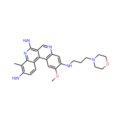 COc1cc2c(cc1NCCCN1CCOCC1)ncc1c(N)nc3c(C)c(N)ccc3c12 ZINC000014969844